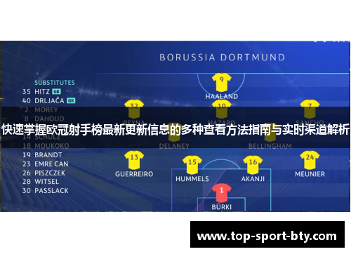 快速掌握欧冠射手榜最新更新信息的多种查看方法指南与实时渠道解析