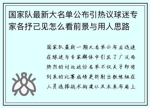 国家队最新大名单公布引热议球迷专家各抒己见怎么看前景与用人思路